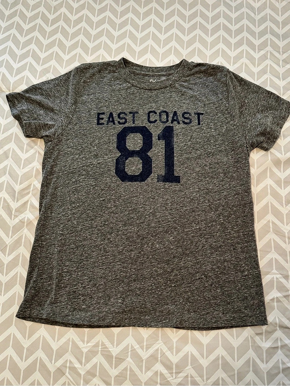 Retro Brand Women’s Juniors Small Heather Gray T Shirt East Coast 81 Blue
